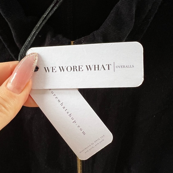 WeWoreWhat Corduroy Puff Sleeve Flare Jumpsuit, XS - Picture 8 of 11